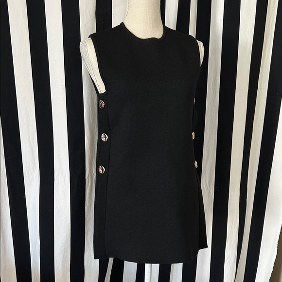 Zara Tops - Zara Black Sleeveless Top with Gold Buttons